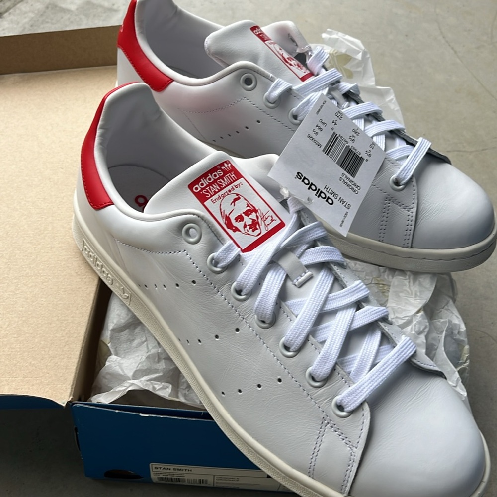 2014 adidas Stan Smith. White / red. USA 10. NWT